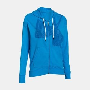 UA Under Armour Front Full Zip Blue Hooded Sweatshirt Hoodie Size Small NWT